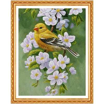 Diamant borduurwerk bloemen en vogels Diamond schilderij Cross Stitch handwerk Home Decor 20X30CM gray