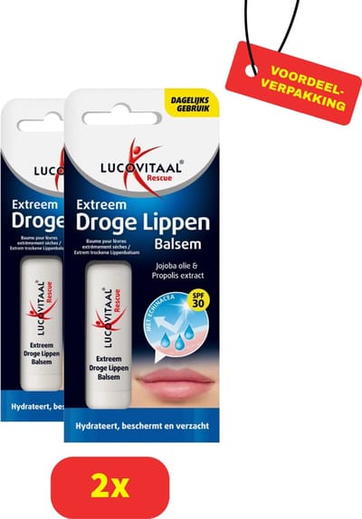 Lucovitaal Extreem Droge Lippen Balsem - 2 x 5 gram Voordeelverpakking