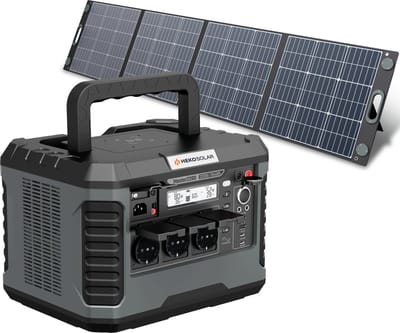 Heko Solar® Master 2200 + Unfold 200 - Powerstation met Zonnepaneel - 2200W (4400W Piek) - 1944Wh Capaciteit - 200W Zonnepaneel - Draagbaar - Generator - Voor Noodpakket, Stroomuitval, Kamperen en Outdoor