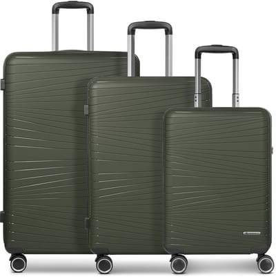 Franky Dallas 3.0 4-wiel kofferset 3-delig met stretch plooi - Harde bagage - TSA slot - olive