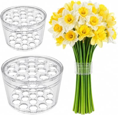 Boeket Twister - Boekethouder - 2 Pack - Herbruikbare - Bloemenschikker voor in vaas - boeketdraaier voor bloemstukken - Boeketring - Bloemschikken - DIY Boeketstengelhouder - Voor liefhebbers van bloemstukjes- Transparant