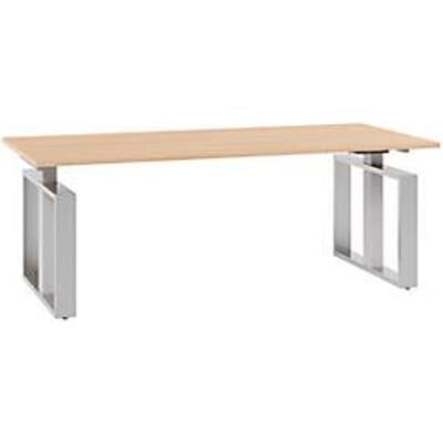 Bureautafel QUANDOS BOX, slede onderstel, rechthoek, B 2000 x D 900 x H 720 - 820 mm, kersen-Romana