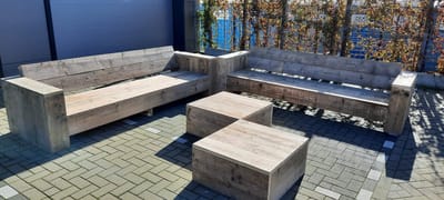 Loungeset ''Garden XXL Luxe '' van Gebruikt steigerhout - 8 persoons