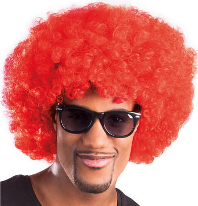 Boland - Pruik Groove rood Rood - Afro - Kort - Unisex - Danser/danseres - 70's, 80's & 90's - Disco