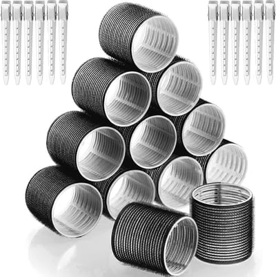 Grote Hittevrije Krulspelden - 24 Stuks Hittetolerante Haarrollers met Clips voor Diverse Kapsels