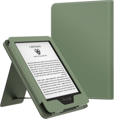 Ultra lichte PU hoes voor 6" Kindle (11e, 10e en 8e generatie) met automatische slaap/wake functie, Celadon kleur