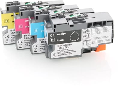 Brother LC427 - Inktcartridge Multipack 4-delig - 1x Zwart, 1x Cyaan, 1x Magenta, 1x Geel - Huismerk Compatible - Geschikt voor Brother De LC427VA Brother HL-J6010DW Brother MFC-J5955DW Brother MFC-J6955DW Brother MFC-J6957DW Brother MFC-J6959DW