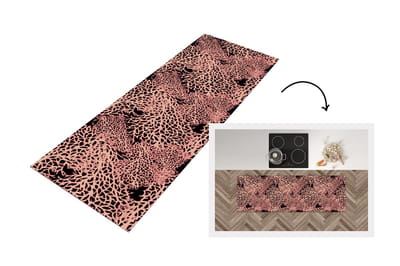 Keukenloper - Loper keuken - Koraal - Roze - Structuur - Patronen - 150x50 cm - Keukenloper vinyl