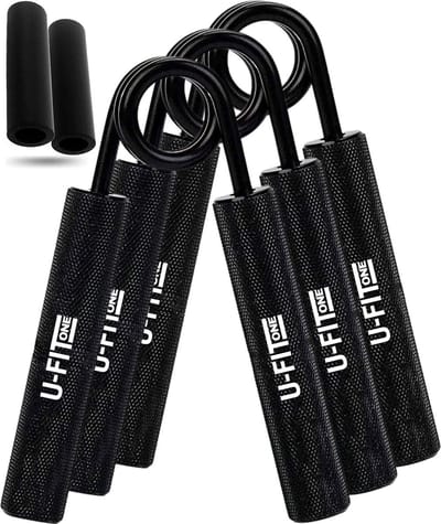 U Fit One 3 delige Metal Handtrainer Set - 45kg, 68kg, 90kg - Grip trainer - Handknijper - Knijphalter - Armtrainer - Hand knijper - Handgripper - Heavy gripper - Onderarm - Buigveer - Zwart