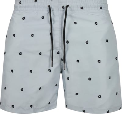 Urban Classics - Embroidery Zwemshorts - 4XL - Grijs/Zwart