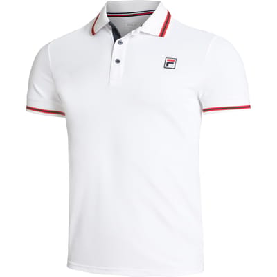Fila Core Button Piro Polo Heren-Wit,Rood