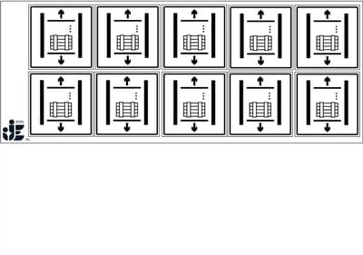 Goederenlift sticker | 5 x 5 cm - 10 stuks per vel