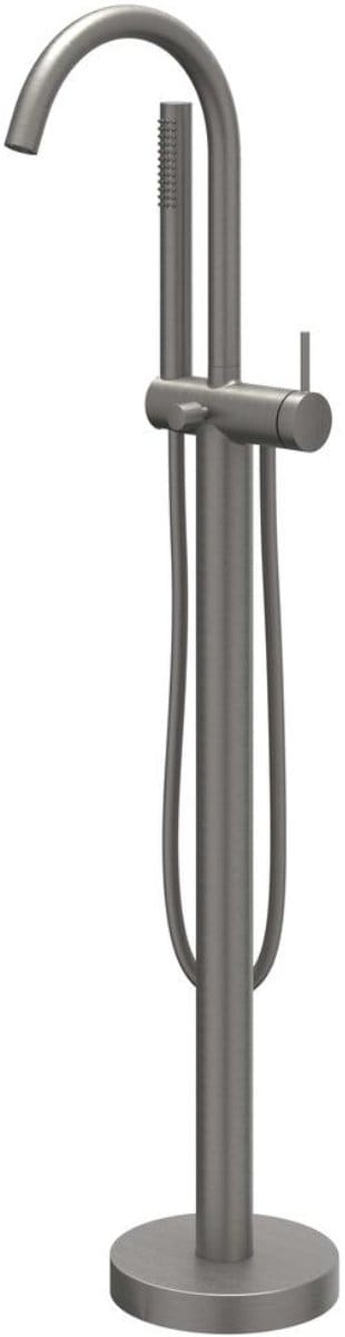 IVY Bond Vrijstaande Badmengkraan met Draaibare Uitloop en Staafhanddouche - Geborsteld Metal Black PVD