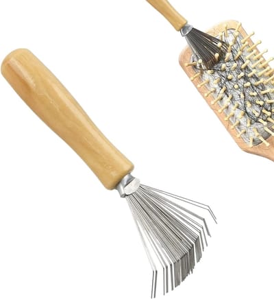 Ronte - Kamreiniger en Borstel met Houten Handvat voor Kammen, Borstels en Tapijten. Gemakkelijk en Effectief Schoonmaken met Dit Reinigingsgereedschap.