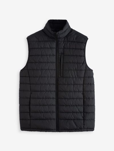 Next - Heren - Regenbestendige, dunne gewatteerde bodywarmer - Zwart