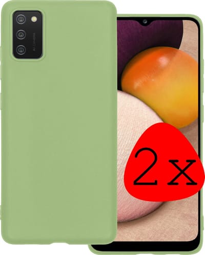Hoesje 2 Stuks - Geschikt voor Samsung Galaxy A02s - Sterk & Shockproof - Case Siliconen - Back Cover - Telefoon Hoes - Groen