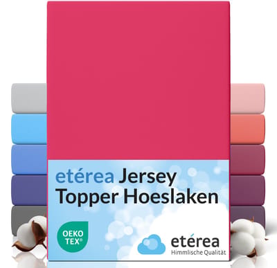 etérea Topper Jersey Hoeslaken 180x200 - 200x200 cm Oekotex Made in Green - 100% katoen - Rosa
