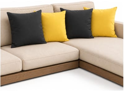 Anna Collection Bank/sier/tuin kussens - binnen/buiten - set 4x stuks - geel/antraciet grijs - 45 x 45 cm