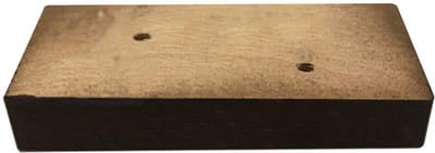 Meubelpoot bruin rechthoek 13 bij 6 cm en hoogte 2 cm van massief hout - Set van 4 stuks