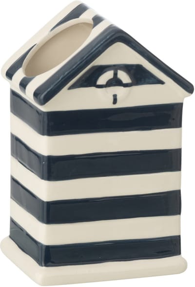 J-Line bloempot Beach House - porselein - blauw/wit - small - 2 stuks