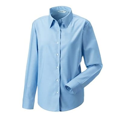 Russell Collectie Dames/Dames Lange Mouw Easy Care Oxford Shirt (Oxford Blauw)