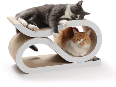 Jake and Jacky Krabkarton voor Katten 2 in 1 Model - Krabpaal Karton - Krabplank - Krabmand - Krabmeubel - Kartonnen Krabmat - Kattenmand - Kattenbed - 60x24x34cm