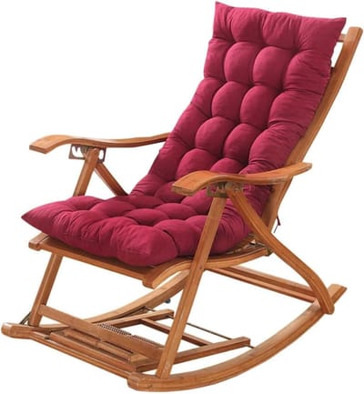 Ligstoel Kussen - Schommelstoel Pad - Buiten Ontspannen - Ergonomisch Ontwerp - 40x108cm - Rood