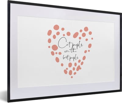 Fotolijst incl. Poster - Spreuken - Katten - Cat people are the best people - Quotes - 60x40 cm - Posterlijst
