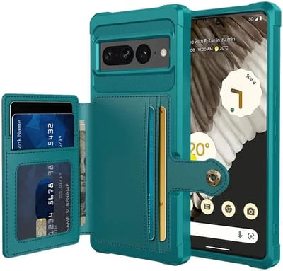 Portemonnee Hoesje Geschikt voor de Google Pixel 7 Pro - Back Cover met Pasjeshouder - Telefoonhoesje voor Pinpas - Kaarthouder op Achterkant - Case met Magneet voor Auto Houder Groen