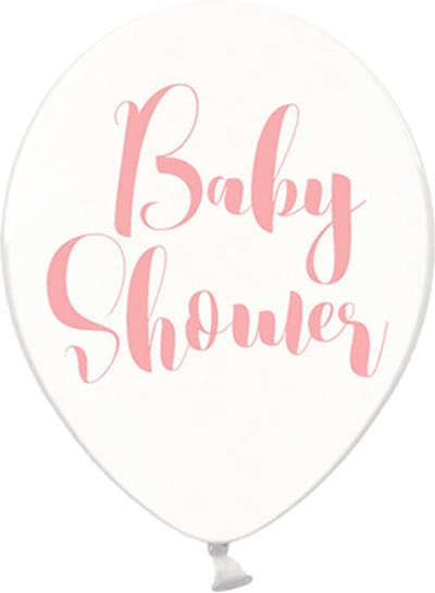 Partydeco - Ballonnen clear Babyshower roze 50 stuks
