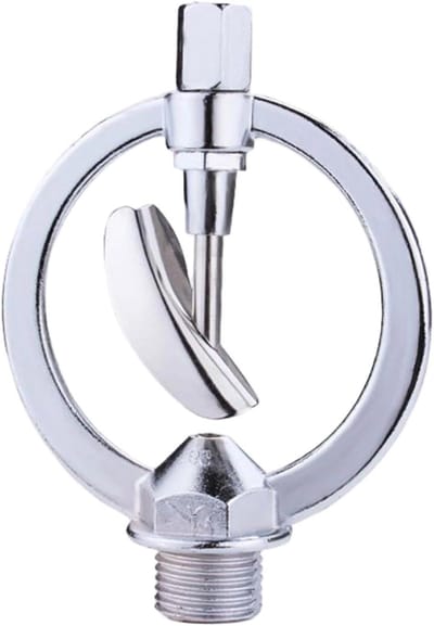 Tuinsproeier Kop - Irrigatiekop Sproeier - Gelijkmatige Irrigatie - 360 Graden Rotatie - 10 x 13 x 4 cm - Zilver