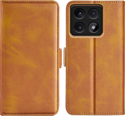 MobyDefend Hoesje - Geschikt voor Xiaomi 14T Pro - Luxe Wallet Book Case (Sluiting Zijkant) - Lichtbruin