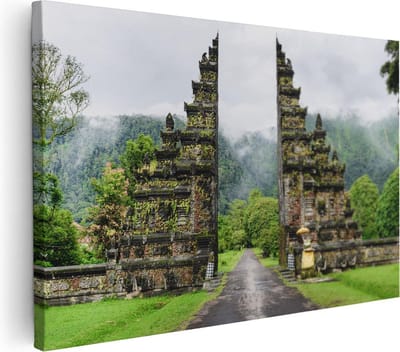 Artaza Canvas Schilderij Bali - 30x20 cm - Klein - Muurdecoratie Indonesie - Wanddecoratie Bergen - Kamer Accessoires
