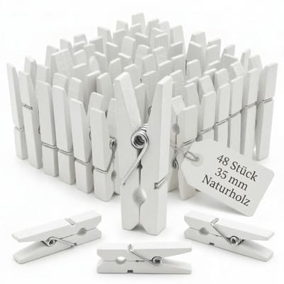 Dailygoods- Wasknijpers Mini - Houten Wasknijpers - Knutselen - Fotoklemmen - Cadeauzakjes - 50 Stuks - Natuurlijk Hout - Mini-clips