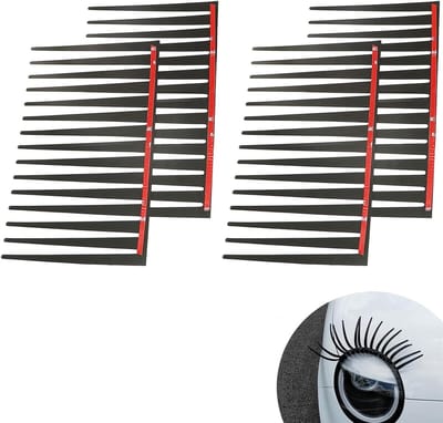 Grappige Autowimpers voor Koplampen - 2 Paar Waterdichte Zwart 3D-wimpers - Autostickers voor Decoratie met Glimlach