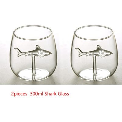 Bocal Décanteur Verre à Vin Requin Kawaii, Verres de Barman, Verres à Cocktail, Bière, Whisky, 300 ml, 2 Pièces 201-300ml pur