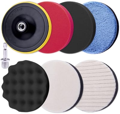 8-delige set polijstschijven van 150 mm - Schuim pads voor auto, boormachine accessoires en buffen