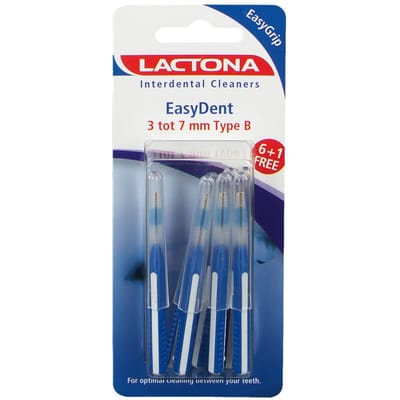 Lactona Easy Grip Clean Easydent Interdentale borsteltjes 3,0/7,0 mm Type B 6 Tandenborstel