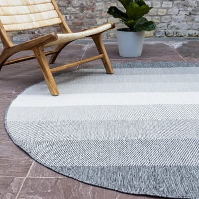 Rond Buitenkleed Boa - Grijs/Wit - Dubbelzijdig - EVA Interior - Rond 200 Ø - (L)