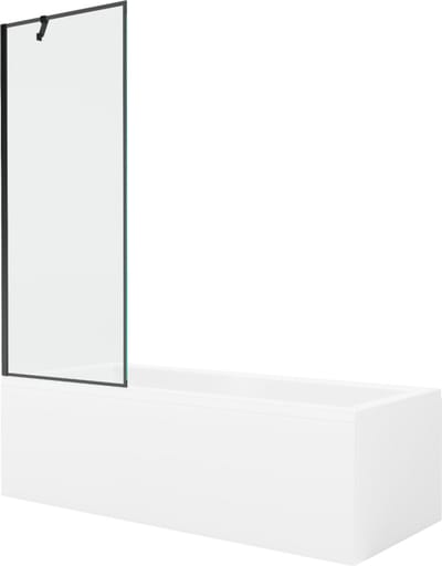 Mexen Cubik rechthoekig bad 170 x 70 met ombouw en 1-deurs scherm 70 , zwart patroon - 550317070X9507007070