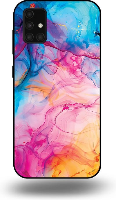 Smartphonica Telefoonhoesje Geschikt voor Samsung Galaxy A71 4G met Regenboog Acryl Marmer Opdruk - TPU Backcover Case Rainbow Acrylic Marble Design geschikt voor Samsung Galaxy A71 4G