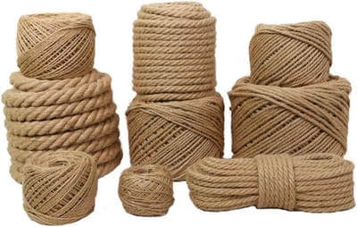 Henneptouw Jute Touw - Manila Touw Ambachtelijk Touw - Tuinieren Bevestigen Decoreren - Natuurlijk Duurzaam Materiaal - 50 meter 20mm