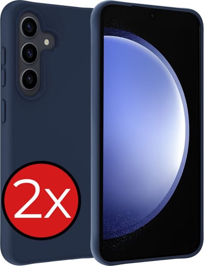 Hoesje - 2 Stuks - Geschikt voor Samsung Galaxy S23 FE - Sterk & Shockproof - Telefoonhoes - Back Cover - Case Siliconen - Telefoon Hoes - Donkerblauw