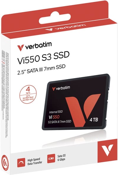 Verbatim Vi550 S3 4 TB SSD harde schijf (2.5 inch) SATA 6 Gb/s, SATA III Retail 49355