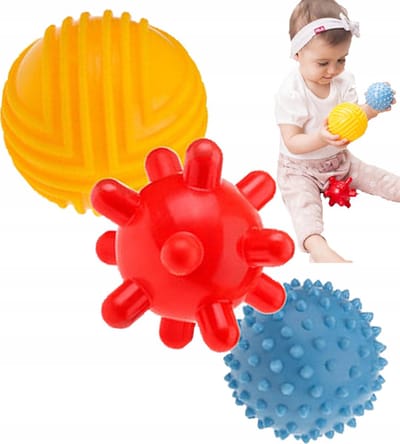 Tullo Sensorische textuurballen - Set van 3- 0m+ 0+ maanden