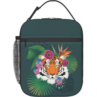 Luipaard Tijger Cartoon 2 Geïsoleerde Lunchtas voor Vrouwen Kantoor Koeler Thermische Voedseldoos Tote Draagbare Lunchboxen Container One Size