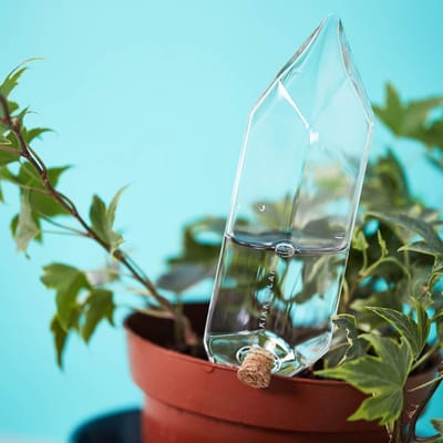 Kikkerland Bewateringskristal - Makkelijk om consequent planten water te geven - Glas geblazen - Planten bewatering - Waterdruppelaar - Geeft 3 tot 4 dagen water