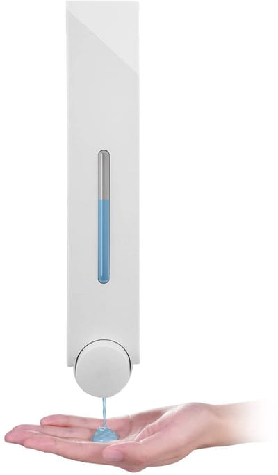 Dailygoods- Wandzeepdispenser wandmontage - Douchelotion/Shampoo - Vloeibare zeep - 420ml - Premium kunststof - Zichtbaar venster - Zeepdispenser