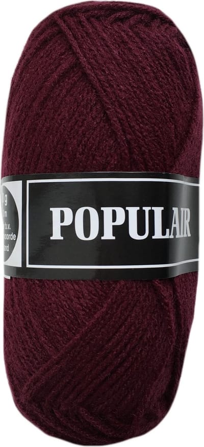 Beijer BV Populair acryl garen - bordeaux (11) - naald 3,5 a 4 - 1 bol
