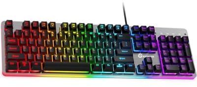 RGB Gaming Toetsenbord met 104 Toetsen en 8-Zone Verlichting - Programmeerbaar Macro Toetsenbord voor PC, Laptop en Xbox